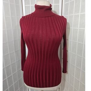 Ashley Stewart Women Ribbed Knit Turtleneck Sweater Shirt Plus Size: 10/12